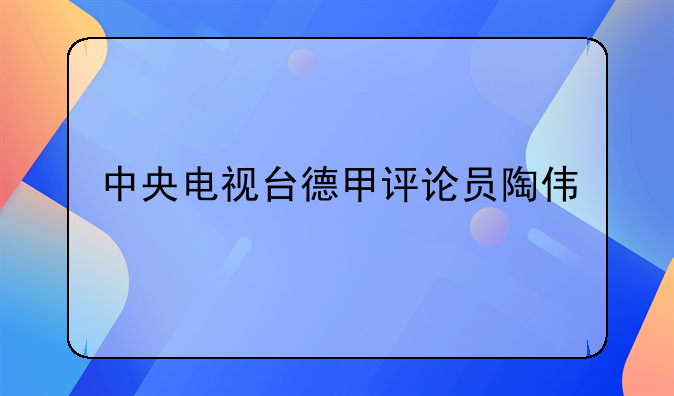 中央电视台德甲评论员陶伟