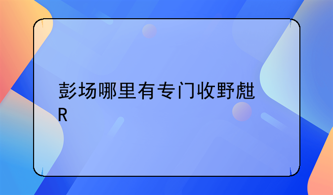 彭场哪里有专门收野生甲鱼