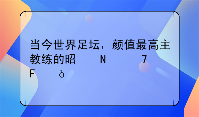 当今世界足坛，颜值最高主教练的是哪位呢？