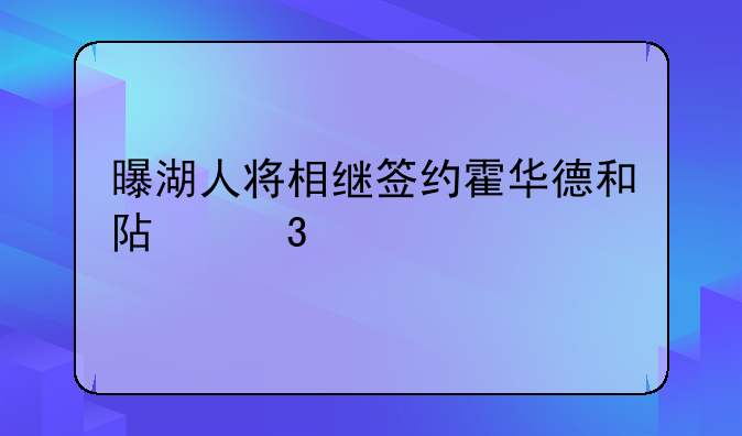 曝湖人将相继签约霍华德和阿里扎和艾灵顿，如此操作有何深意？